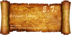 Ercsei Tibor névjegykártya